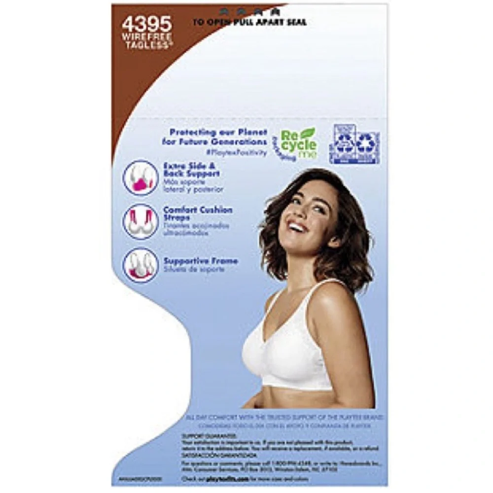 Playtex 18 Hour All-Around Smoothing Wireless Full Coverage Bra Size 44B